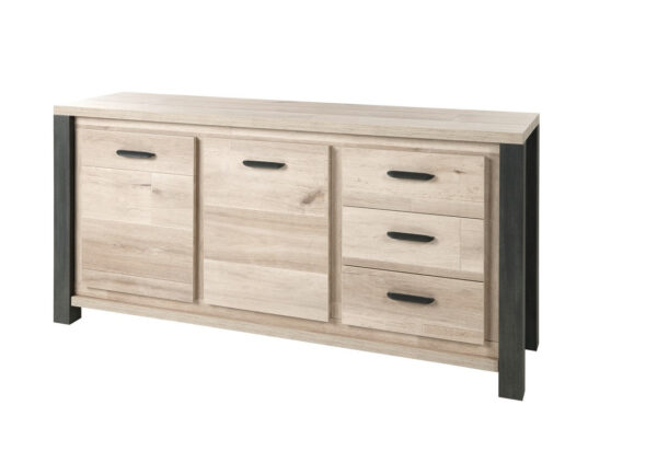 Meubar - Buffets - DR8 - K497 - Vieux Chêne/Imitation acier - 184x90x50cm