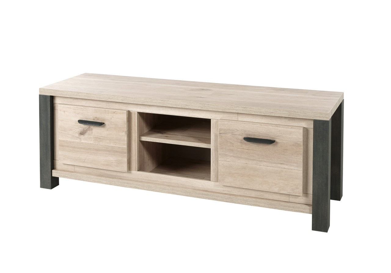 Meubar - Meubles TV - TV7 - K497 - Vieux Chêne/Imitation acier - 167x61x50cm