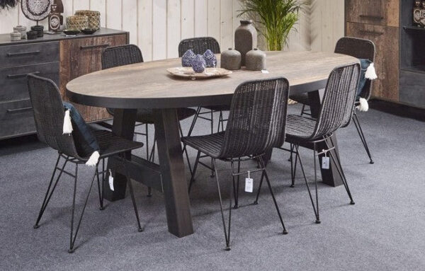 Meubar - Tables à manger - TOV26KM50-K028-K640BL - Bois de navire foncé - 260x72x130cm