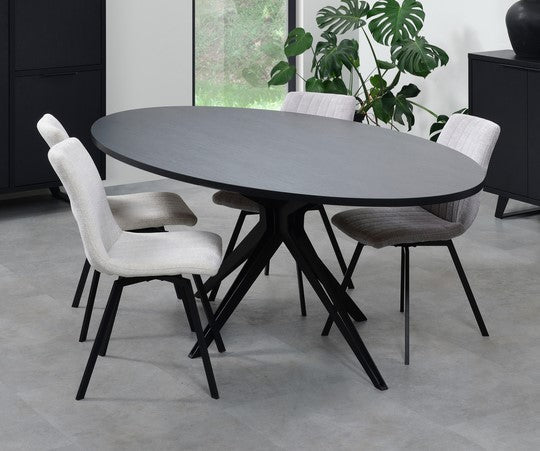 Meubar - Tables à manger - TOV19YMM50-K028-K715 - Noir élégant - 183x72x100cm