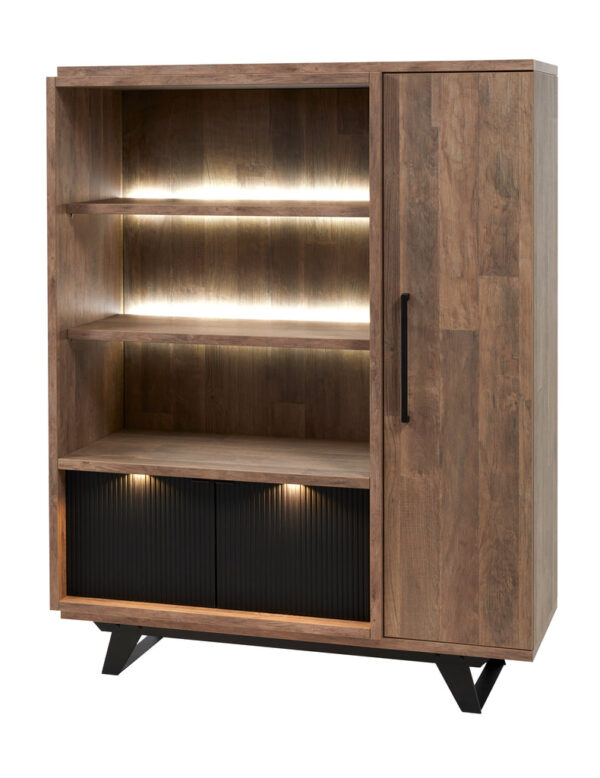 Meubar - Vaisseliers - V6 - K671 - Vieux Teck/Noir mat - 131x167x50cm