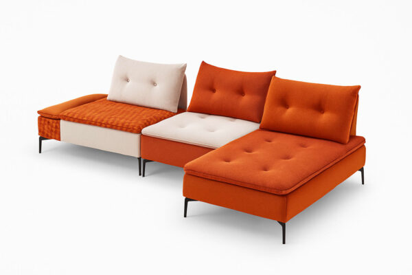 Canapé modulaire SCARLET - Design vintage et jeux de textures