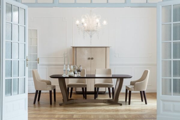 Table à manger HUMPHREY - Ébène veiné et métal – Image 2