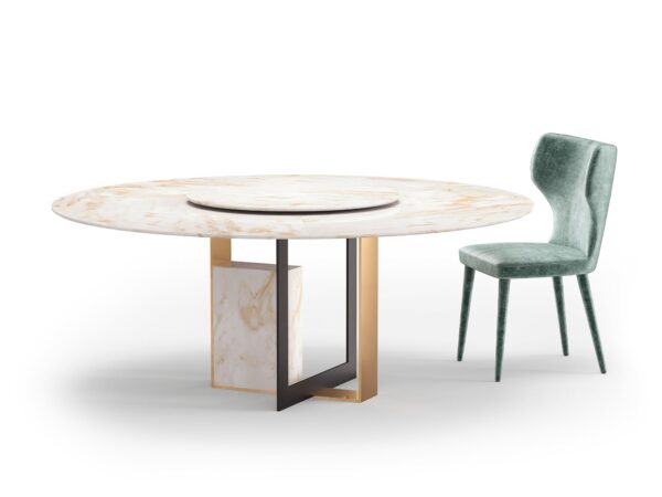 Chaise MONIKA - Tissu ou cuir avec logo brodé – Image 4
