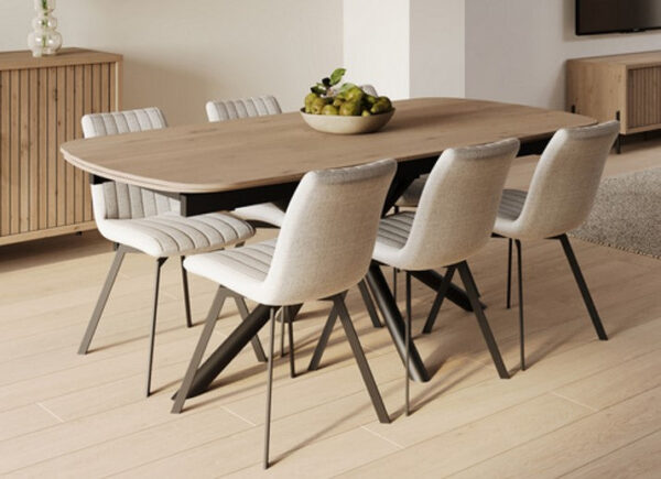Meubar - Tables à manger - TD20PM28E-K028-K540 - K540 - Chêne Millenium clair - 196x72x100cm