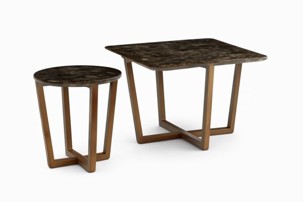 Table d’appoint ALBERT1 - Marbre et noyer noir