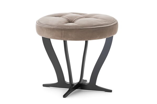 Table d'appoint RICHARD SOFT - Tissu & base métal bronze