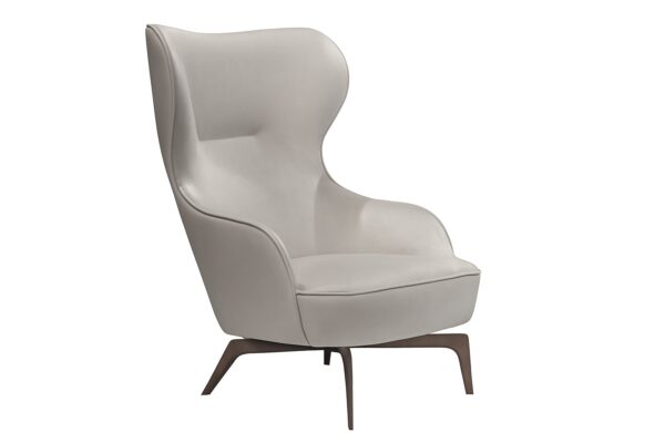 Fauteuil MELANIA - Tissu ou cuir, repose-tête intégré