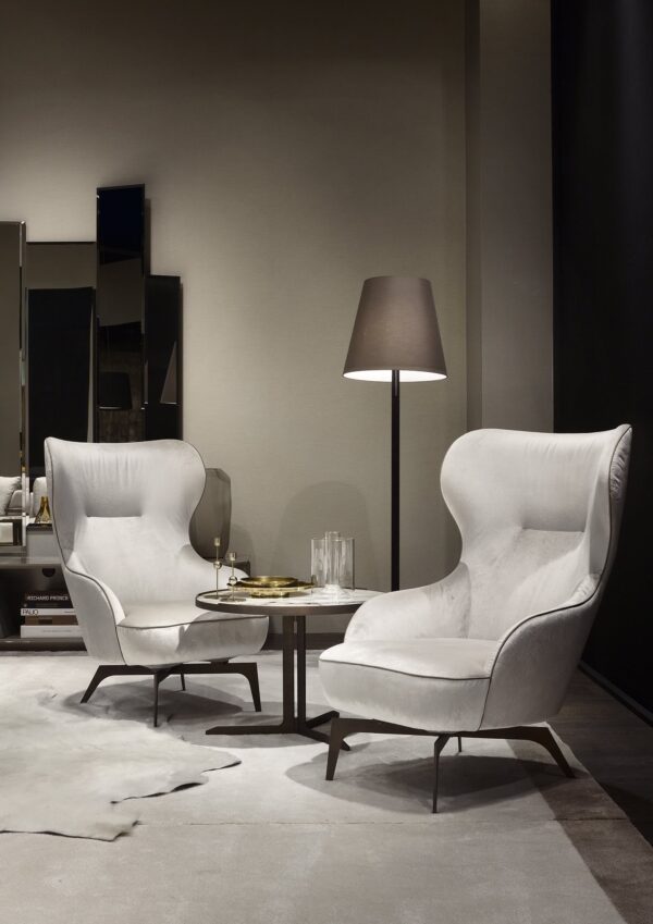 Fauteuil MELANIA - Tissu ou cuir, repose-tête intégré – Image 4