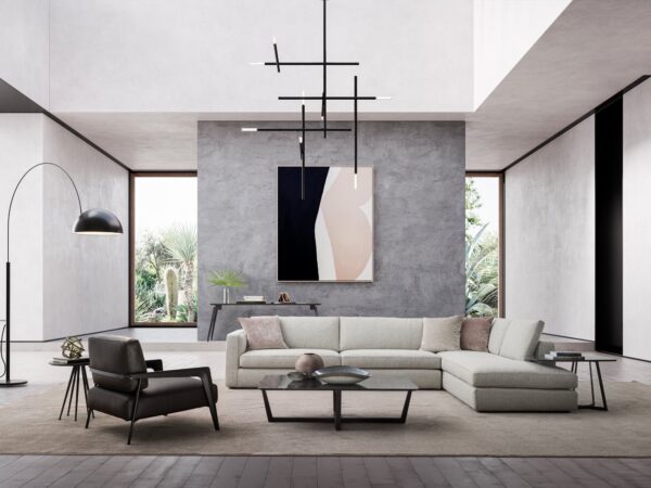 Canapé LAGUNA - Tissu ou cuir, assise profonde – Image 3
