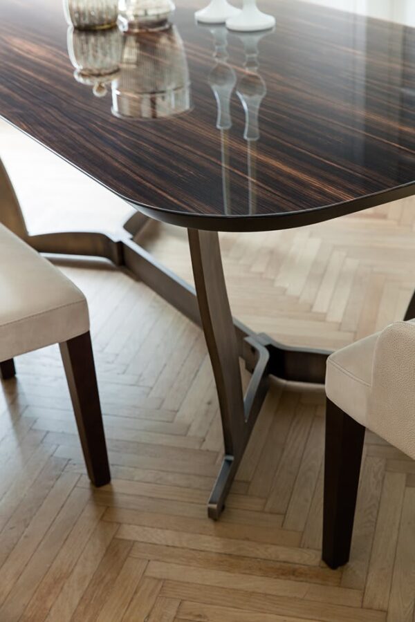 Table à manger HUMPHREY - Ébène veiné et métal – Image 4