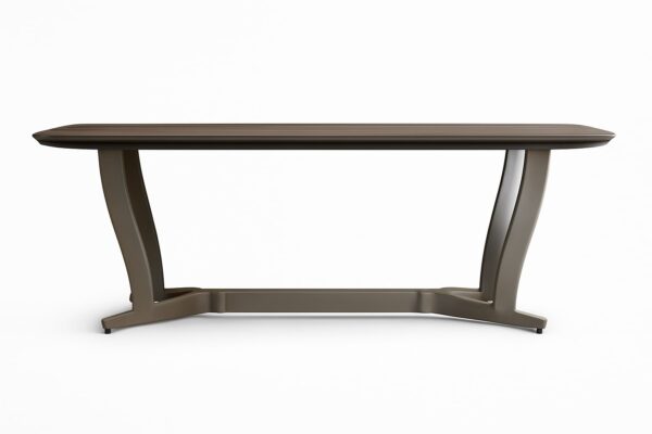 Table à manger HUMPHREY - Ébène veiné et métal