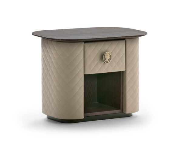 Table de nuit PENELOPE - Cuir matelassé italien – Image 3