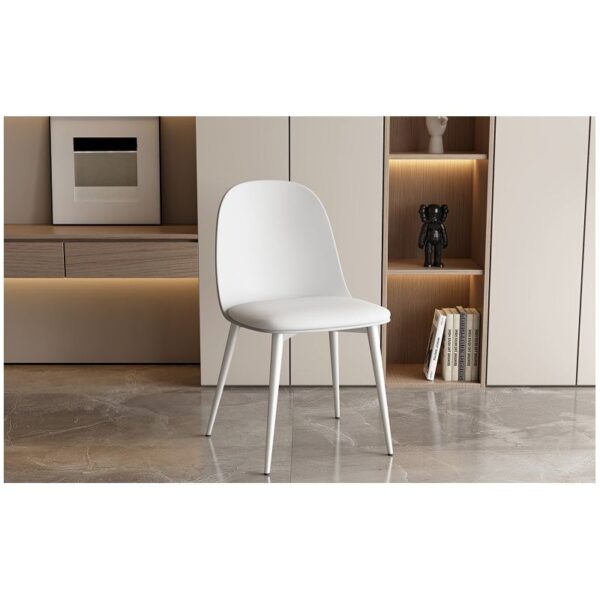 Rousseau - Chaise de salle à manger Jasmin - PP/Cuir artificiel - Blanc - 51x81x44cm