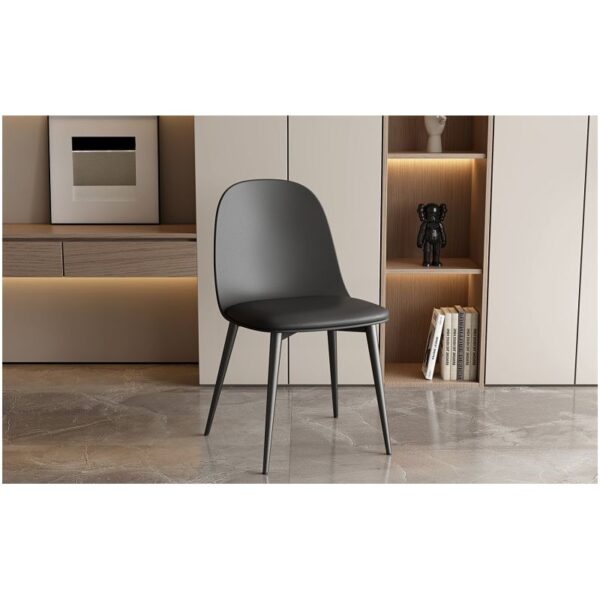 Rousseau - Chaise de salle à manger Jasmin - PP/Cuir artificiel - Noir - 51x81x44cm