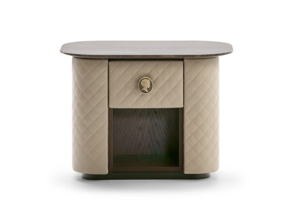Table de nuit PENELOPE - Cuir matelassé italien – Image 4
