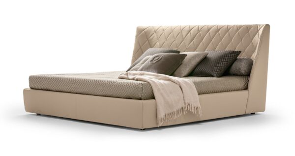 Lit GRACE - Tête de lit haute en tissu ou cuir – Image 2