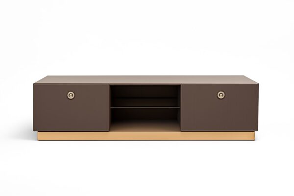 Meuble TV JASMINE - Cuir tressé imprimé