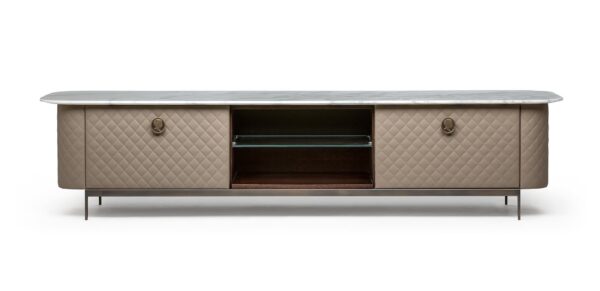 Meuble TV PENELOPE - Cuir capitonné haut de gamme – Image 4