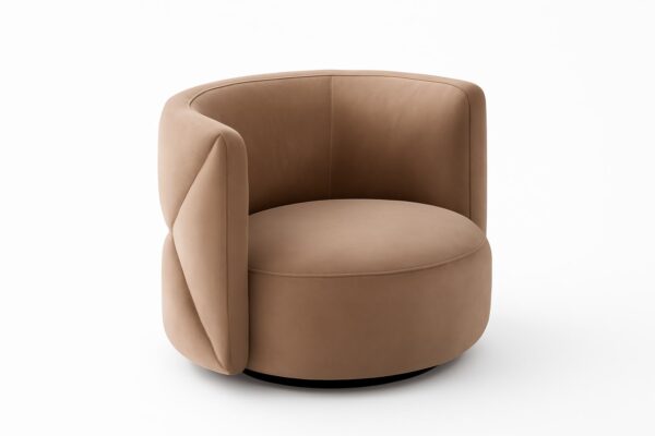 Fauteuil NAOMI - Tissu ou cuir, design enveloppant